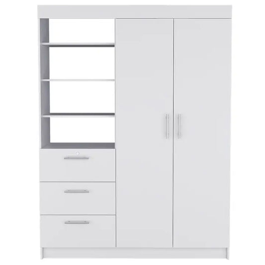 Armoire Rumanu, Three Drawers, White Finish